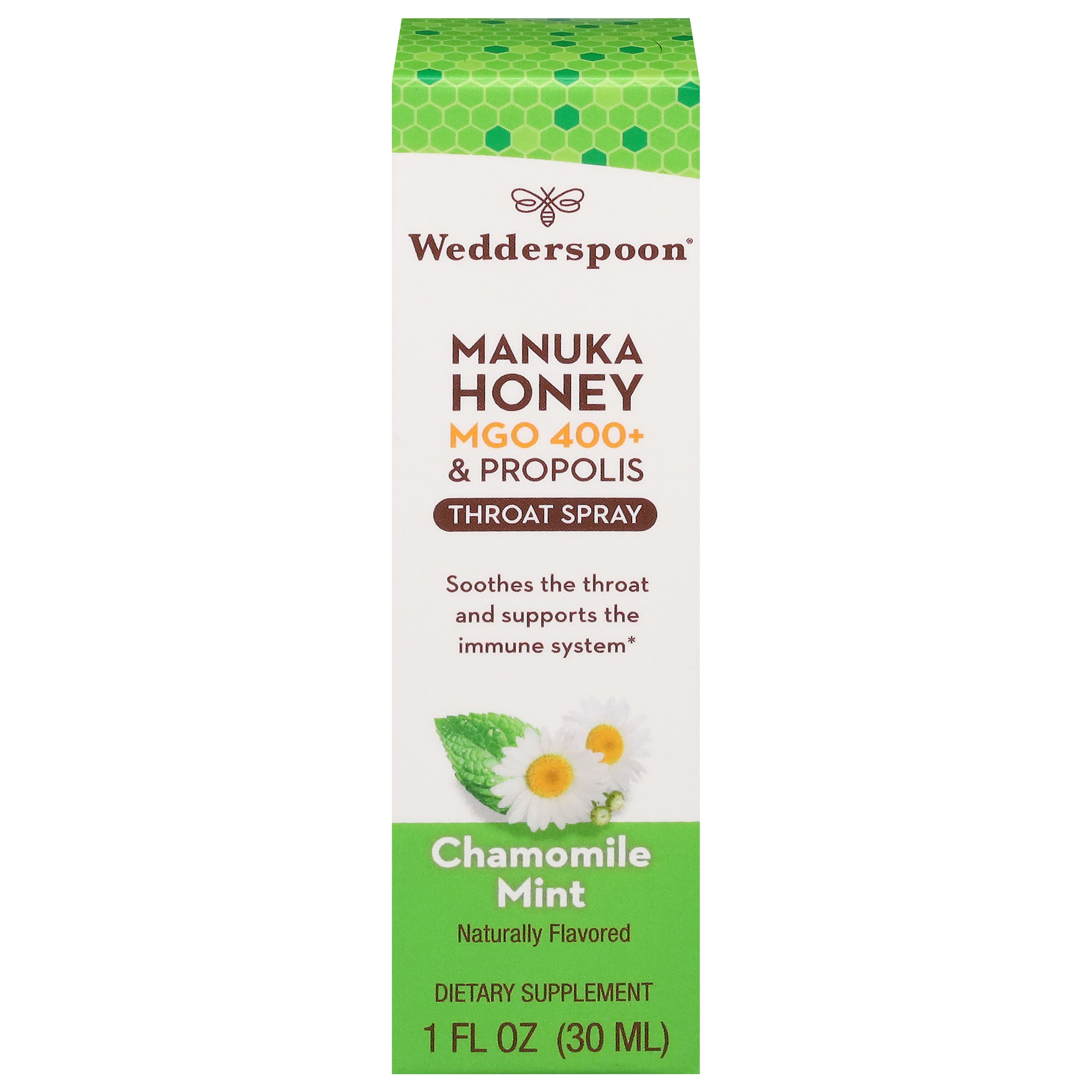 Wedderspoon Manuka Honey Chamomile Mint Throat Spray 1 fl oz - Case of 1