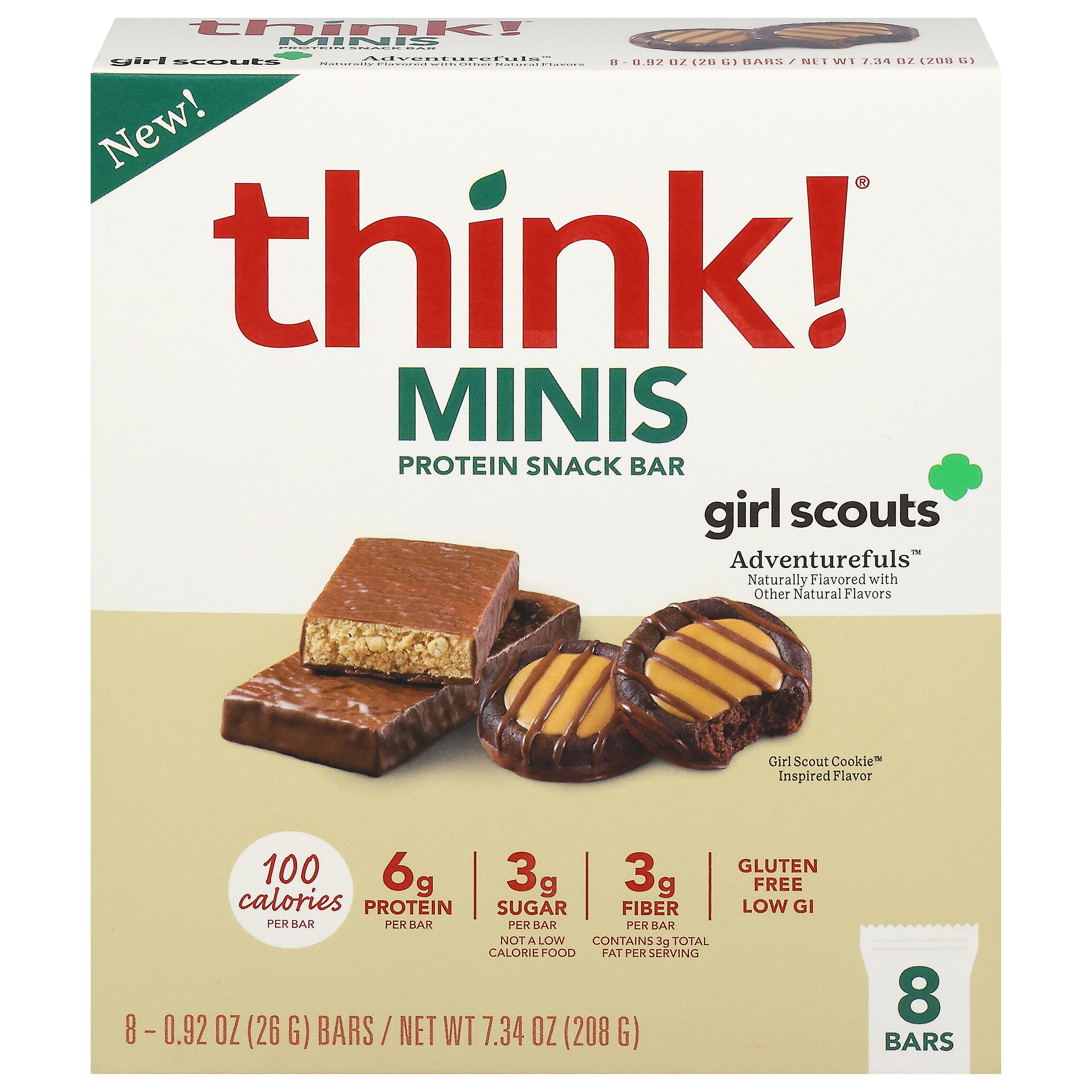 Think! Girl Scouts Adventurefuls Minis Protein Snack Bar 8 - 0.92 oz Bars - Case of 6
