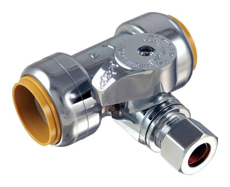 SHARKBITE - SharkBite 3/4 in. Compression X 3/4 in. Compression Brass Tee Stop