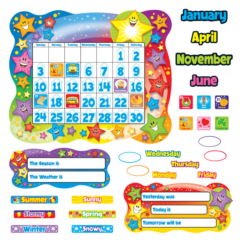 TREND - Star Calendar Bulletin Board Set