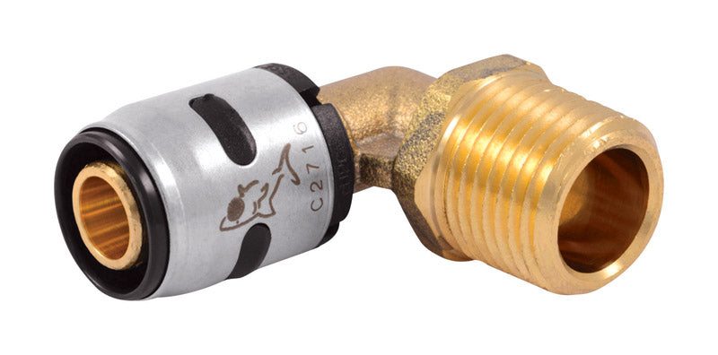 SHARKBITE - SharkBite EvoPEX 1/2 in. Push X 1/2 in. D MPT Brass Elbow