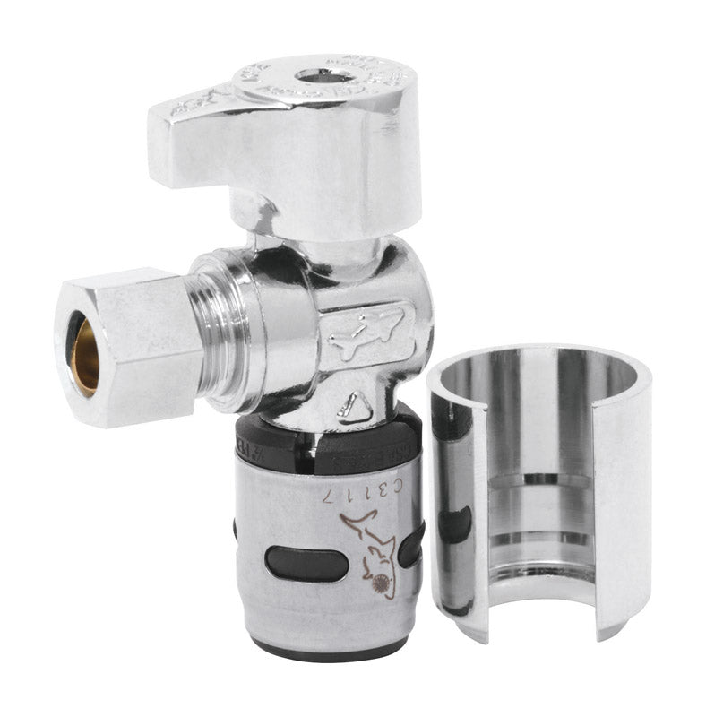 SHARKBITE - SharkBite EvoPEX 1/2 in. Push X 3/8 in. D Compression Brass Angle Stop