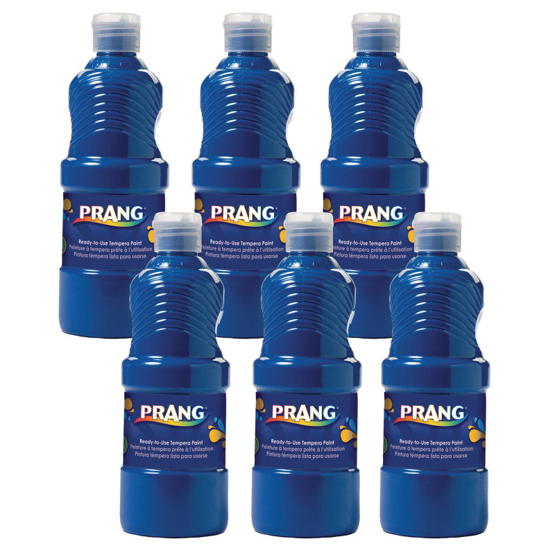 PRANG - Ready-to-Use Tempera Paint, Blue, 16 oz, Pack of 6