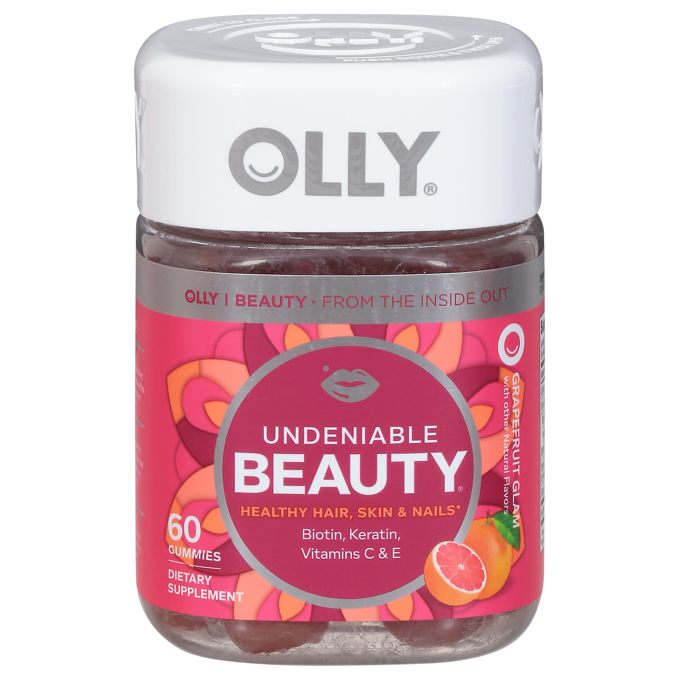 Olly Undeniable Beauty Grapefruit Glam Multivitamins 60 ea - Case of 1
