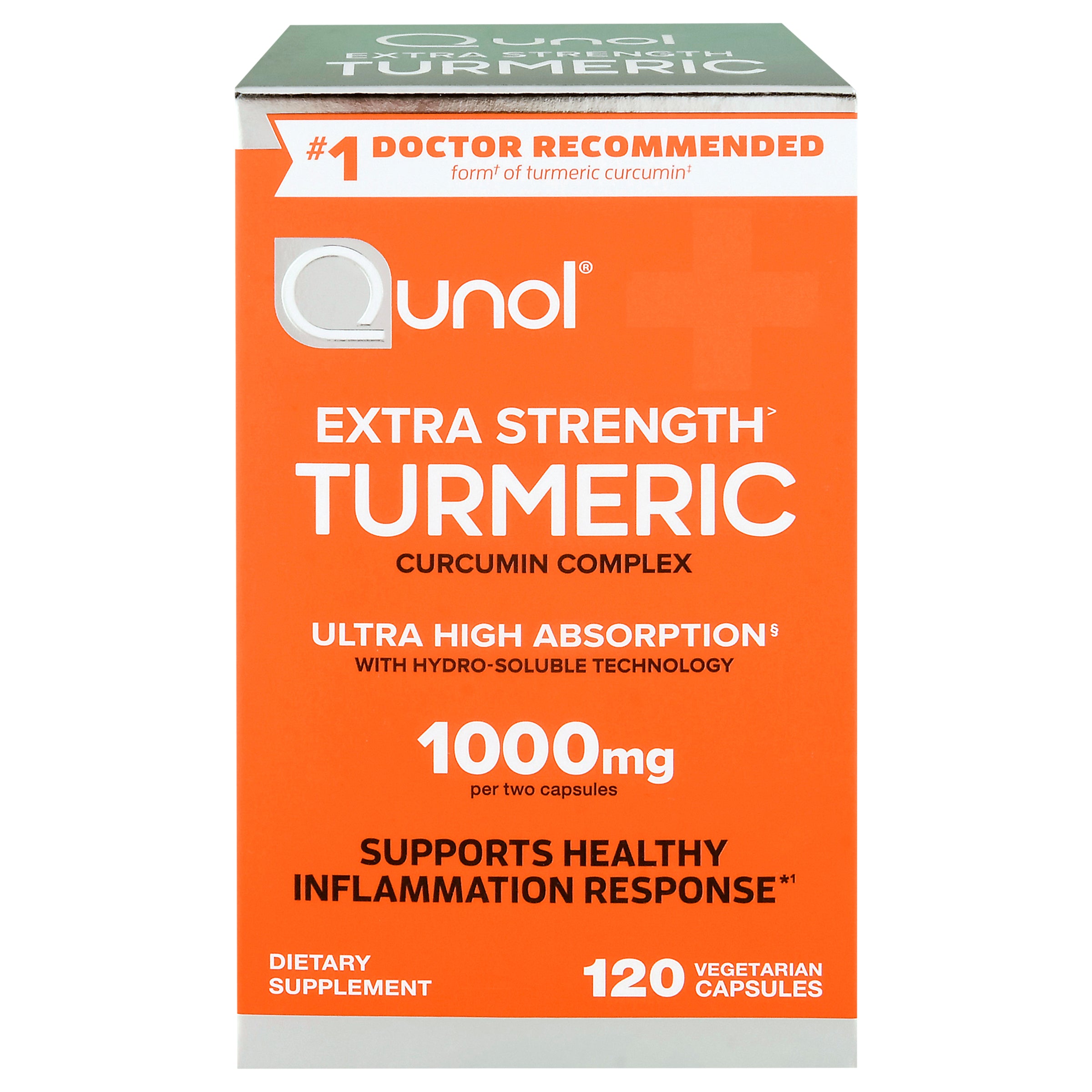 Qunol Extra Strength 1000 mg Turmeric 120 Vegetarian Capsules - Case of 1