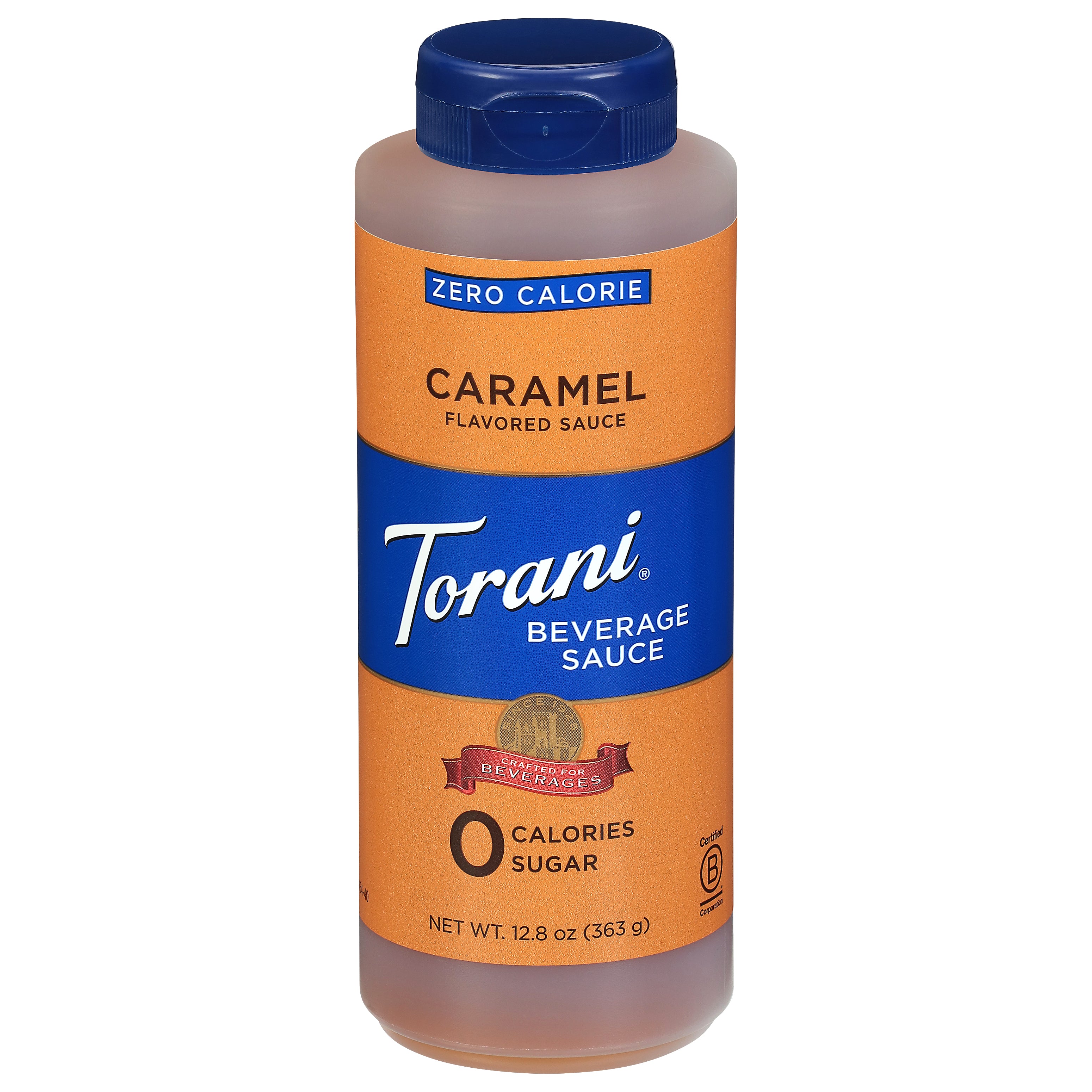 Torani Zero Calorie Caramel Flavored Beverage Sauce 12.8 oz - Case of 4
