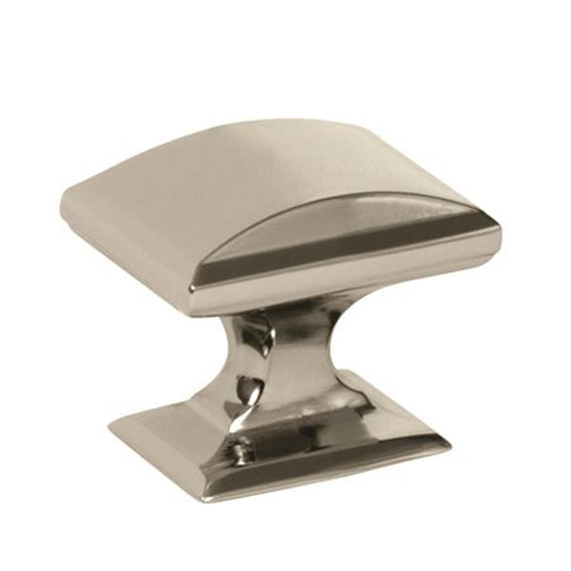 AMEROCK - Amerock Candler Square Cabinet Knob 1 in. Polished Nickel 1 pk