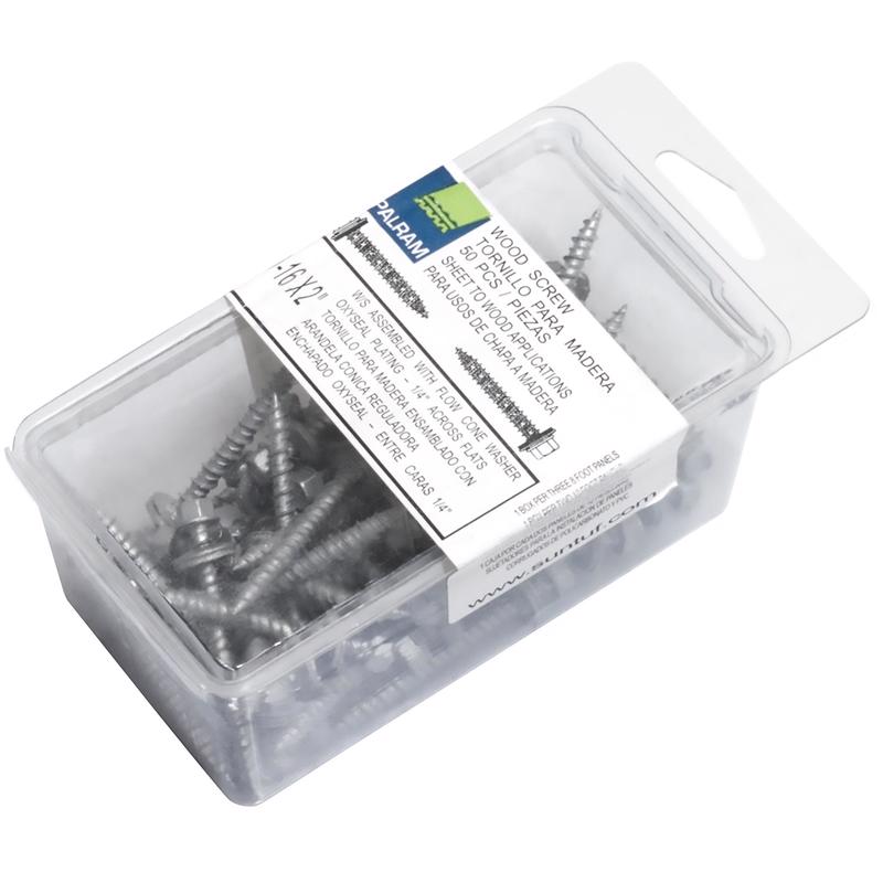 PALRAM - Palram Woodtite No. 16 X 2 in. L Hex Galvanized Wood Screws 50 pk