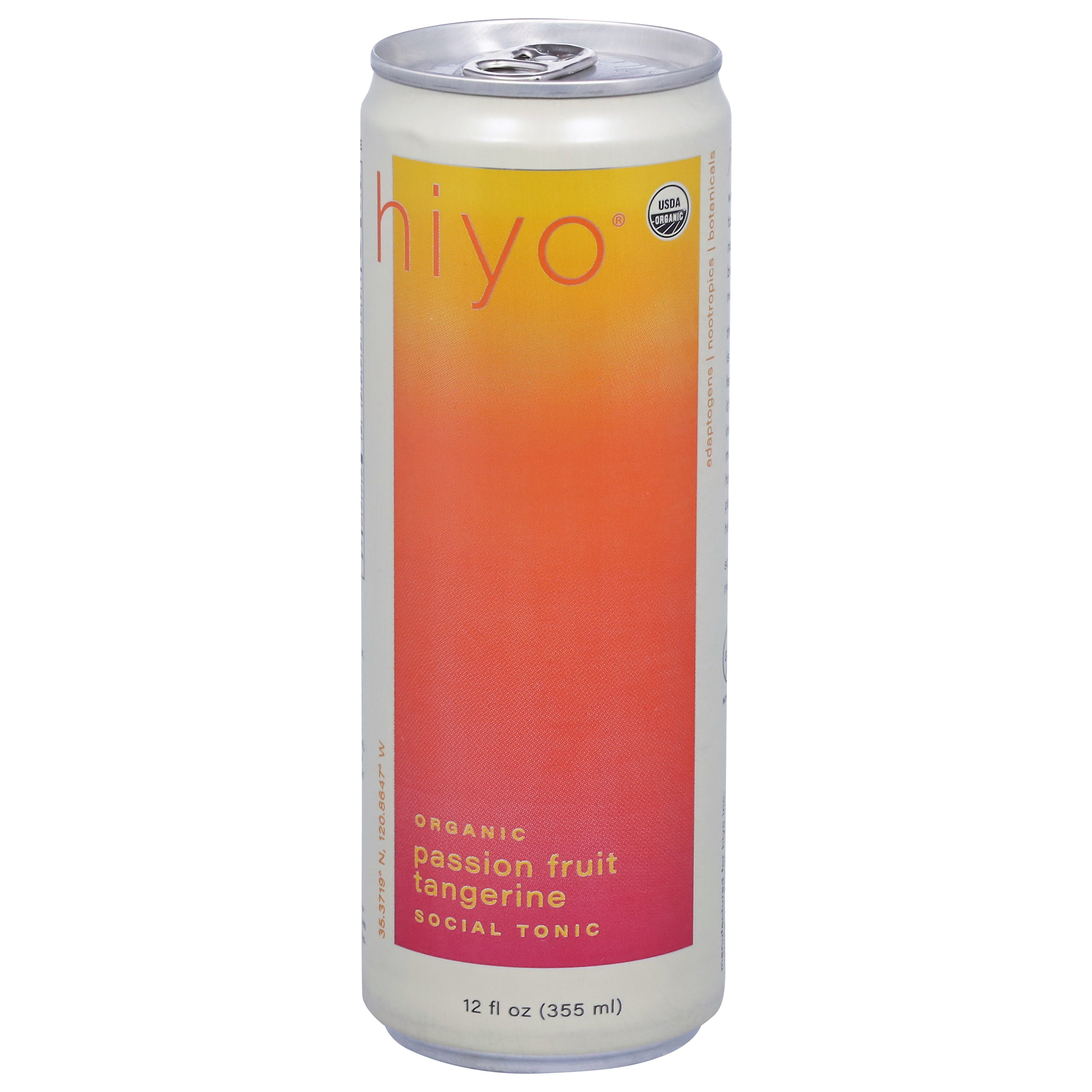 Hiyo Organic Passion Fruit Tangerine Social Tonic 12 fl oz - Case of 12