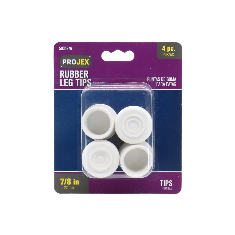 PROJEX - Projex Rubber Leg Tip Off-White Round 7/8 in. W 4 pk