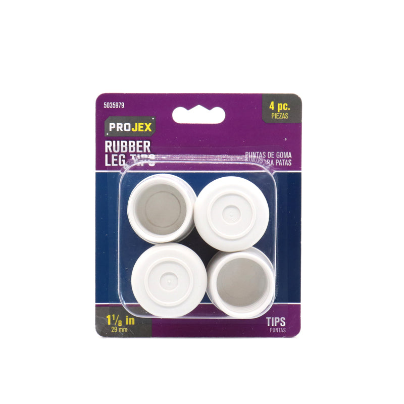 PROJEX - Projex Rubber Leg Tip Off-White Round 1-1/8 in. W 4 pk