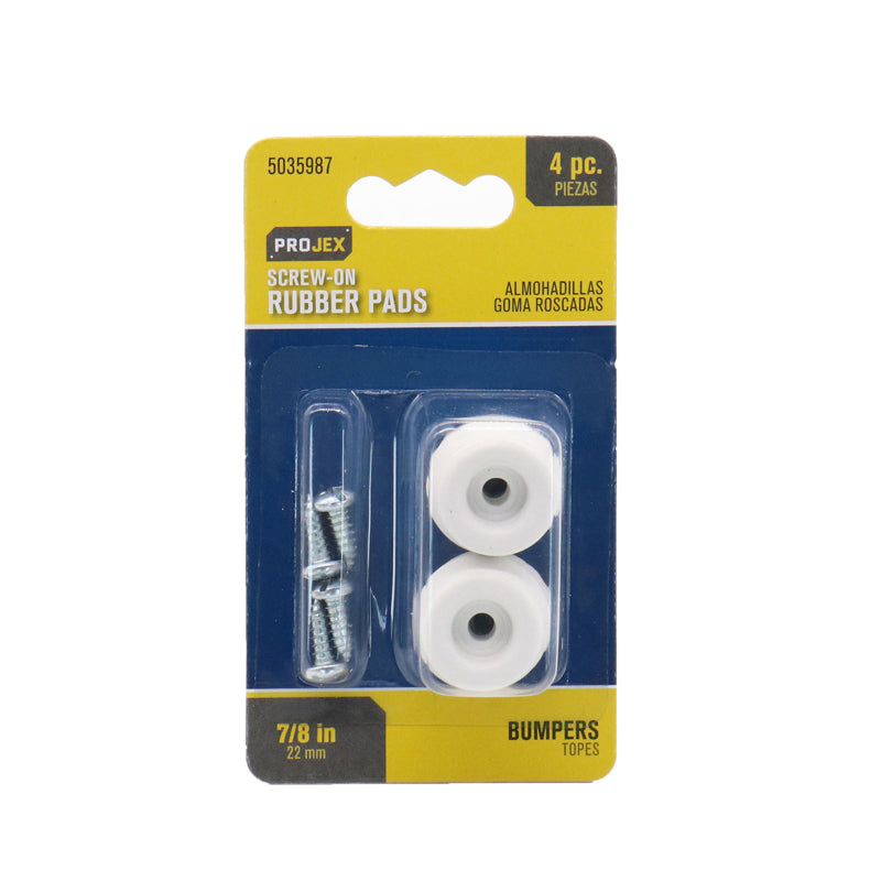 PROJEX - Projex Rubber Bumper Pad Off-White Round 7/8 in. W 4 pk