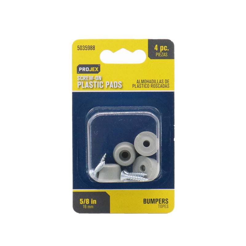 PROJEX - Projex Plastic Bumper Pad Gray Round 5/8 in. W 4 pk