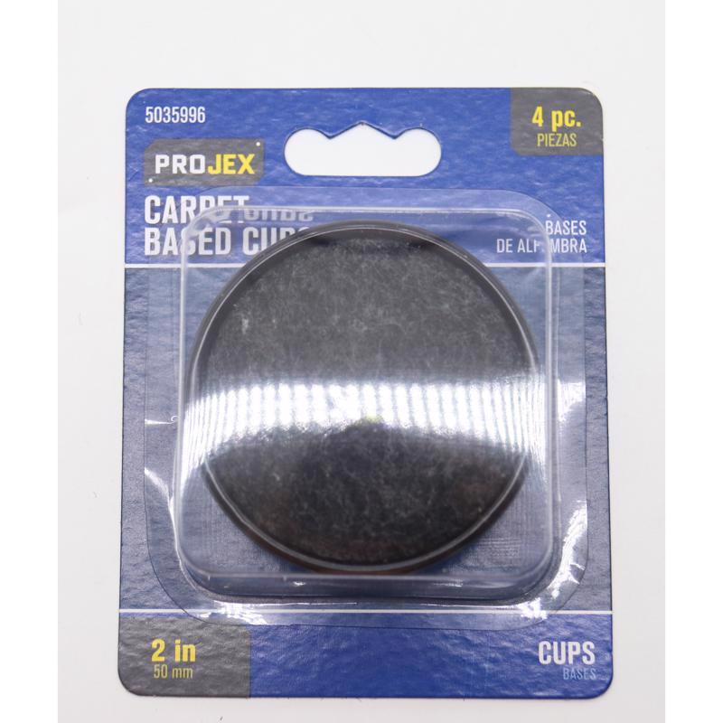 PROJEX - Projex Plastic Caster Cup Black Round 2 in. W 4 pk