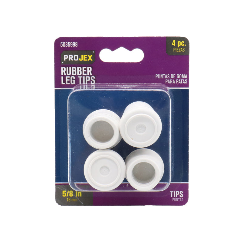 PROJEX - Projex Rubber Leg Tip Off-White Round 5/8 in. W 4 pk