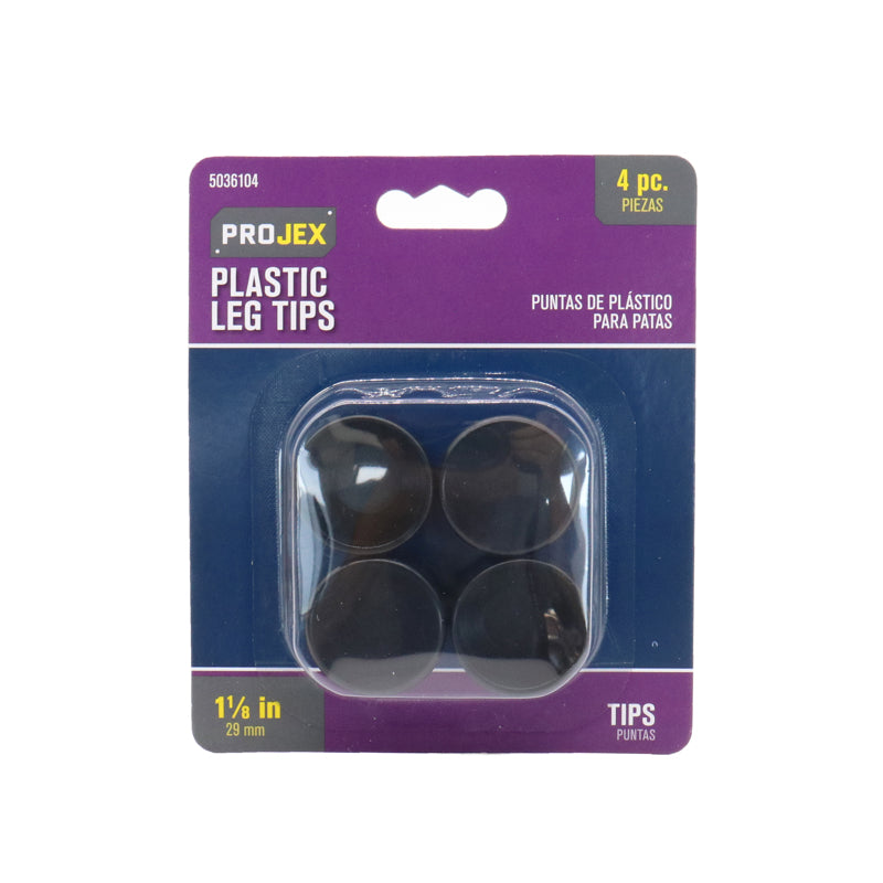 PROJEX - Projex Plastic Leg Tip Black Round 1-1/8 in. W 4 pk