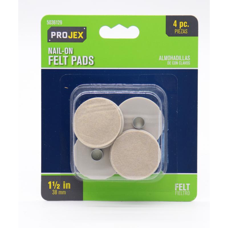 PROJEX - Projex Felt Protective Pad Brown Round 7/8 in. W X 1-1/2 in. L 4 pk