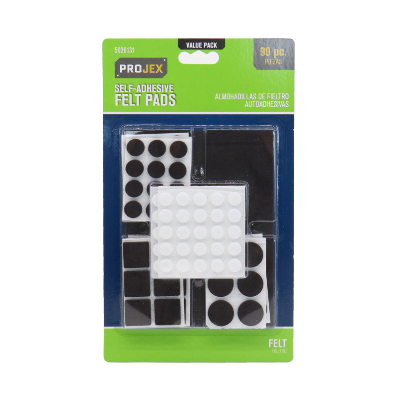 PROJEX - Projex Felt Self Adhesive Surface Pad Brown Assorted 0 in. W 99 pk