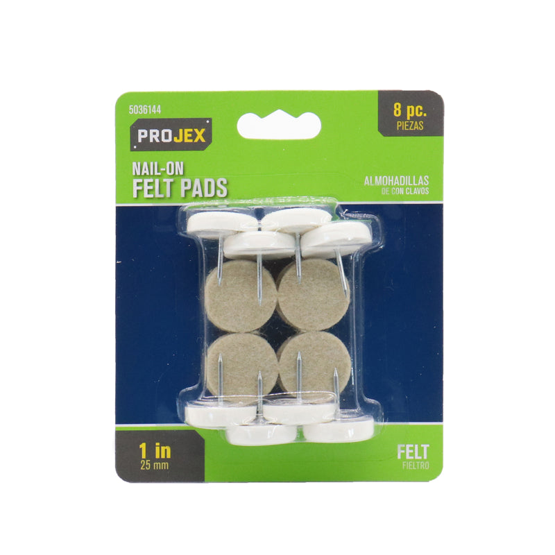 PROJEX - Projex Beige 1 in. Nail-On Felt Chair Glide 8 pk