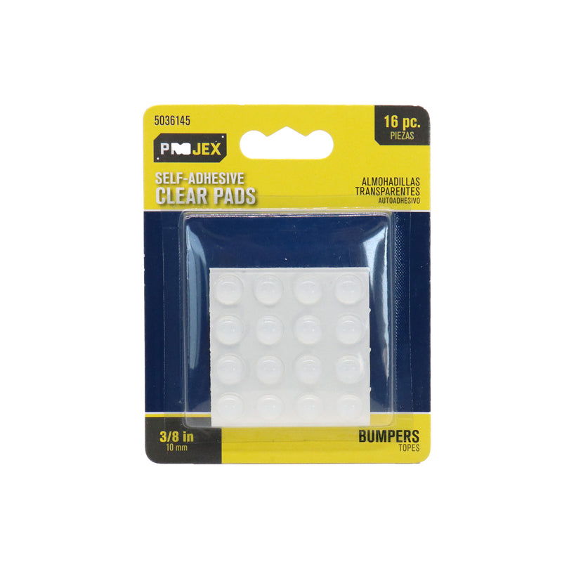 PROJEX - Projex Vinyl Self Adhesive Protective Pad Clear Round 3/8 in. W 16 pk