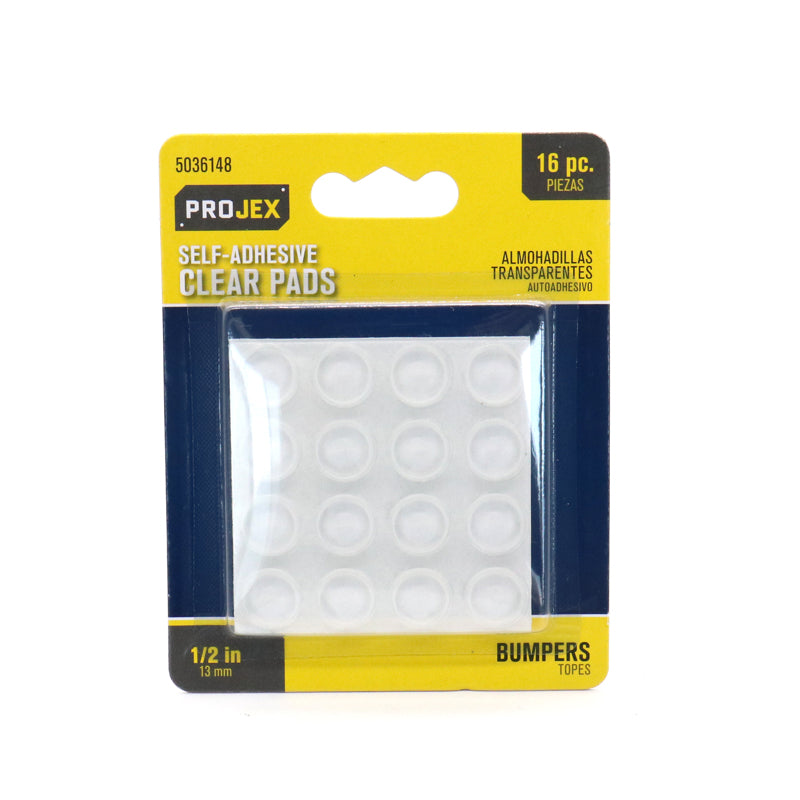 PROJEX - Projex Vinyl Self Adhesive Protective Pad Clear Round 1/2 in. W 16 pk