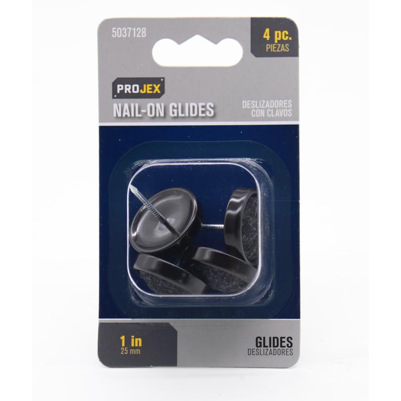 PROJEX - Projex Black 1 in. Nail-On Carpet Chair Glide 4 pk
