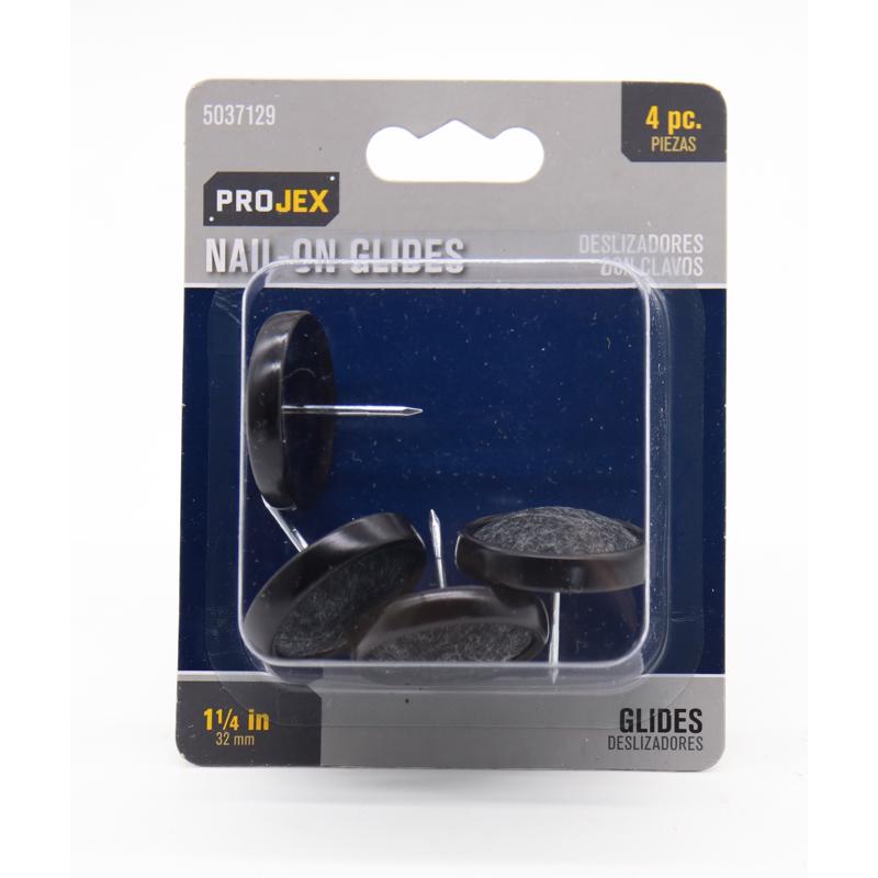 PROJEX - Projex Black 1-1/4 in. Nail-On Carpet Chair Glide 4 pk