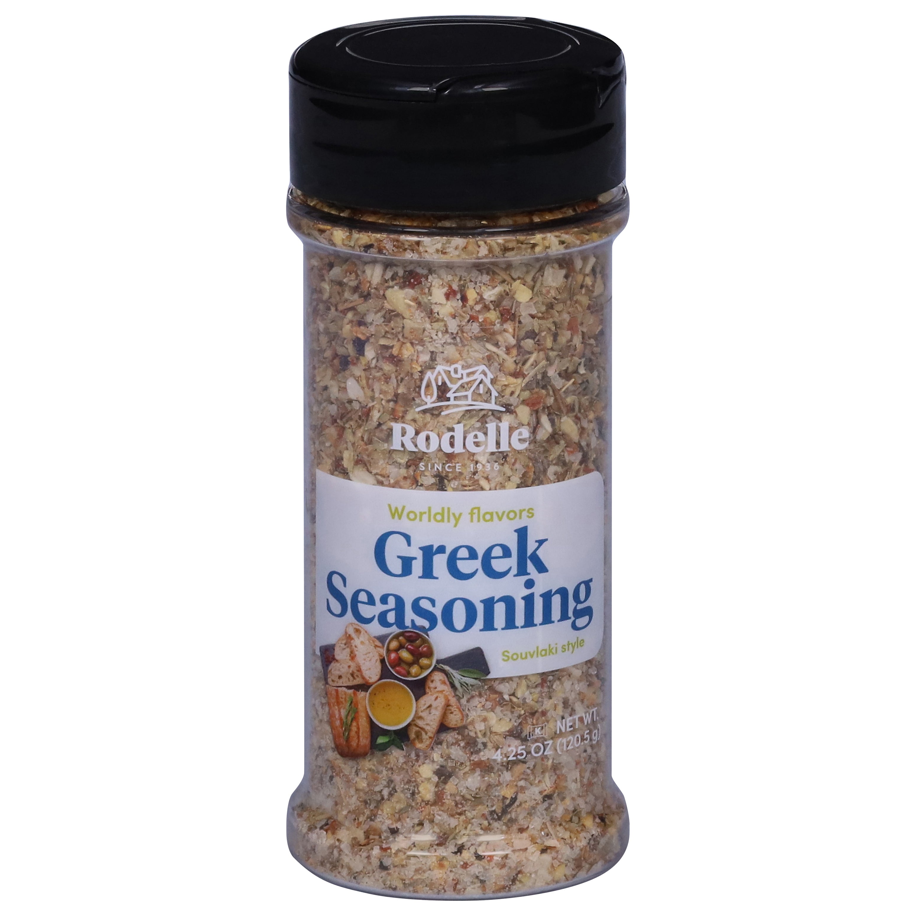 Rodelle Souvlaki Style Worldly Flavors Greek Seasoning 4.25 oz - Case of 6