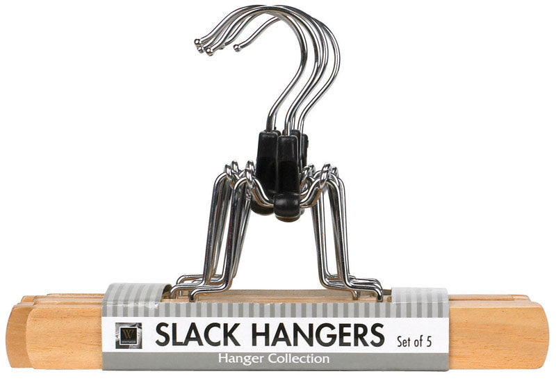 WHITMOR - Whitmor 6-1/2 in. H X 1 in. W X 9 in. L Wood White Slack Hanger 5 pk