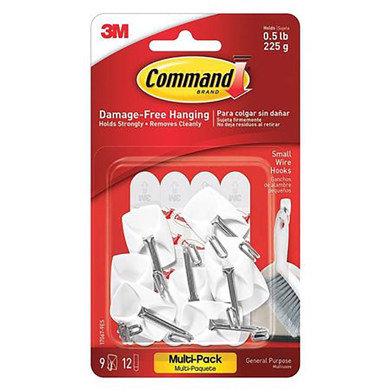 3M - 3M Command Small Plastic Wire Hooks 1.625 in. L 1 pk