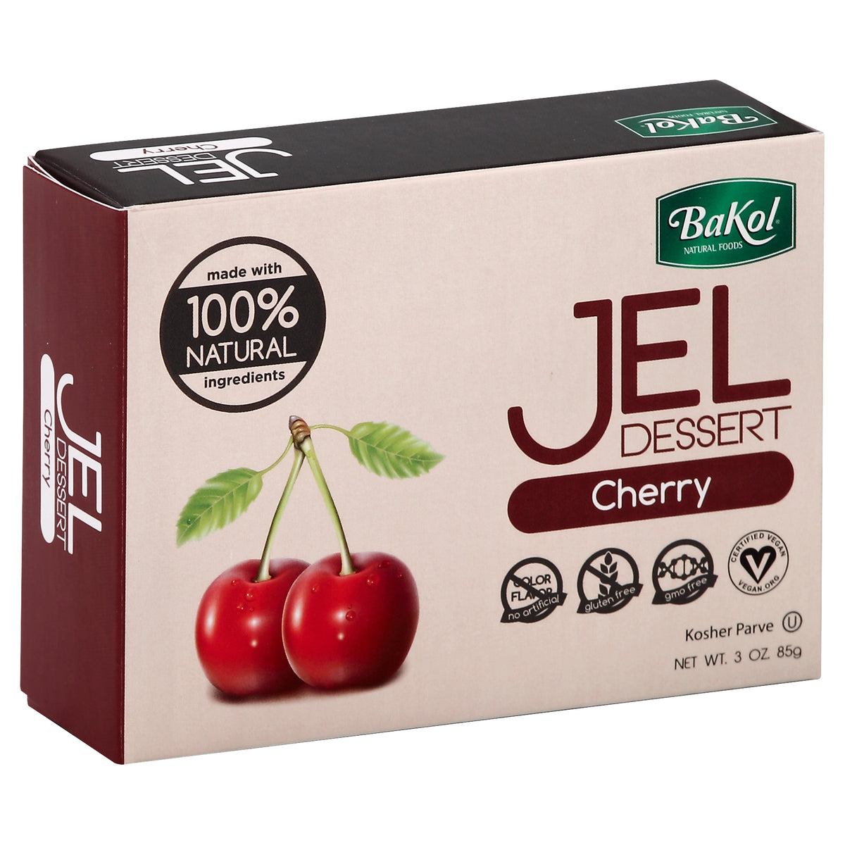 Bakol Dessert Jelly Cherry All Natural - 3 oz (Pack of 12)
