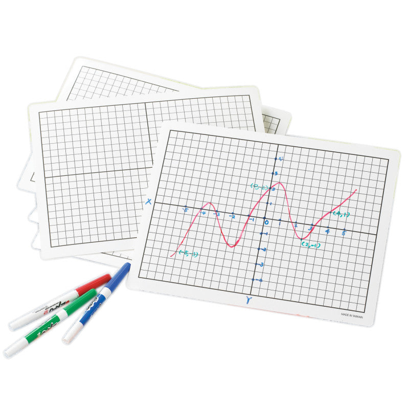 DIDAX - Write-On/Wipe-Off Coordinate Mats, Set of 10