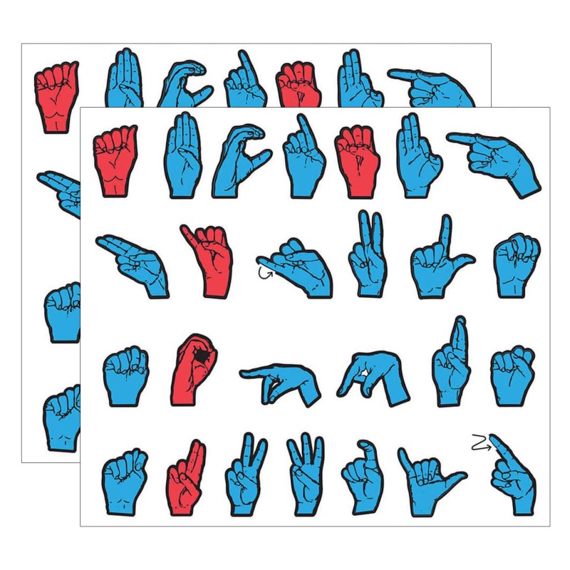 WONDERFOAM - Magnetic Sign Language Letters, Red & Blue Colors, Assorted Sizes, 26 Pieces Per Pack, 2 Packs