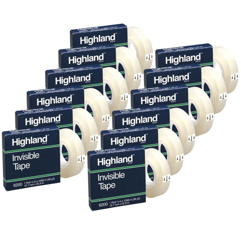 HIGHLAND - Invisible Tape, 1/2" x 1296", 12 Rolls