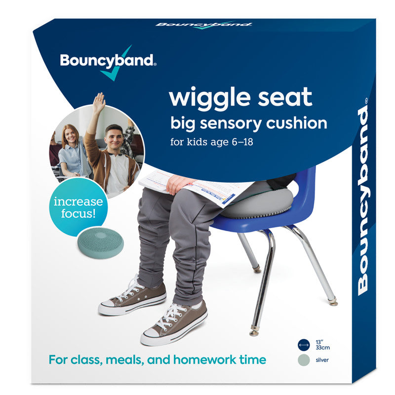 BOUNCYBAND - Big Wiggle Seat Sensory Cushion, Silver
