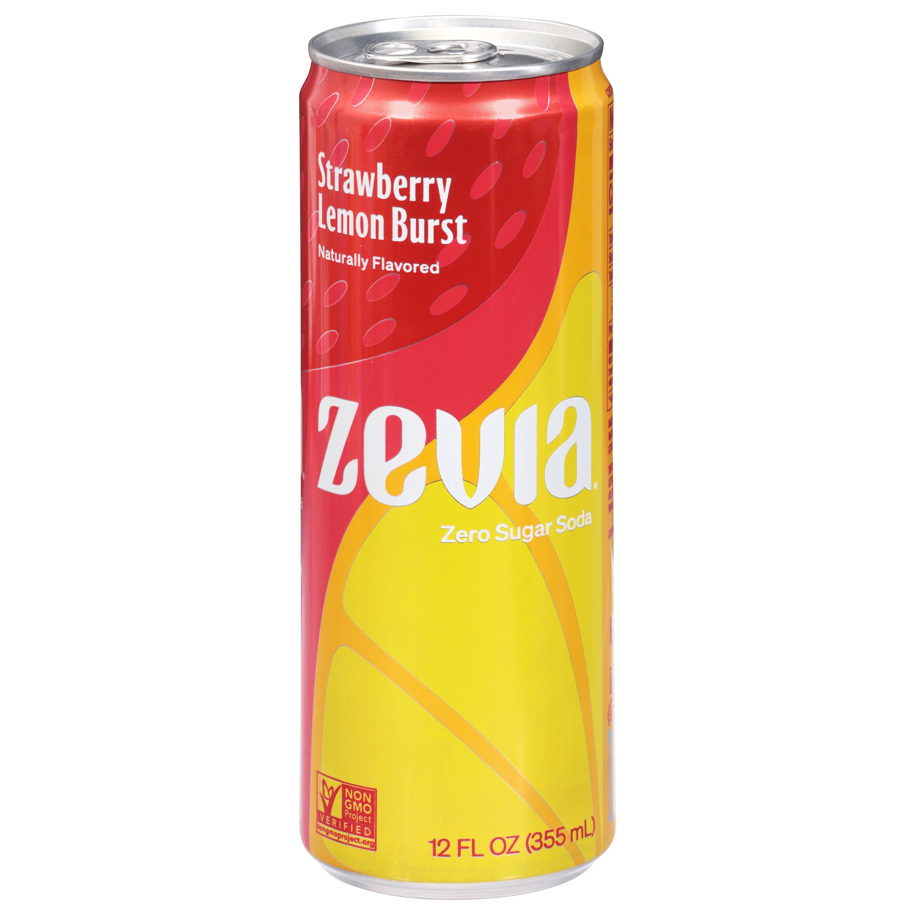 Zevia Zero Sugar Strawberry Lemon Burst Soda 12 fl oz - Case of 12