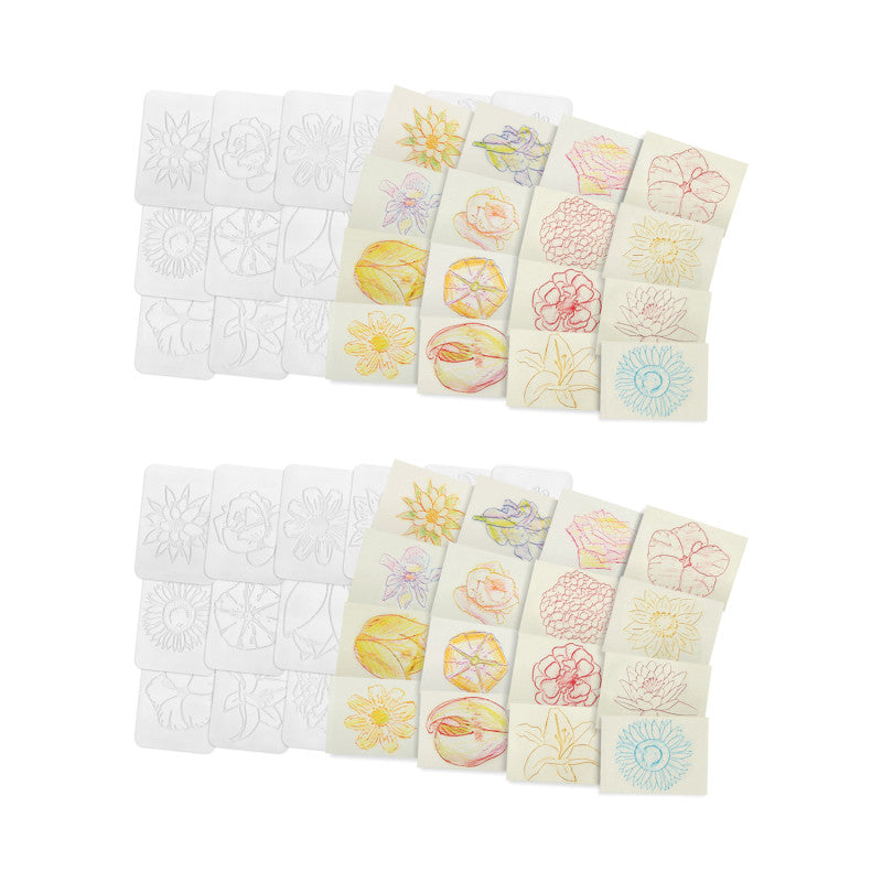 ROYLCO - Flowers Rubbing Plates, 16 Per Pack, 2 Packs