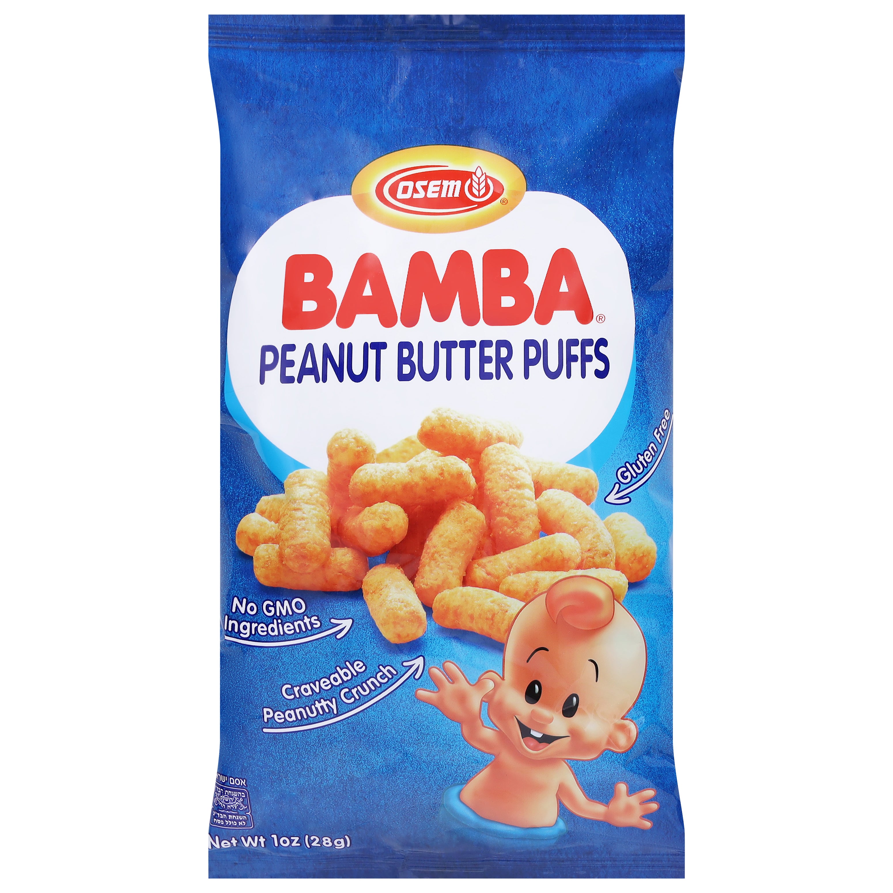 Osem Bamba Peanut Butter Puffs 1 oz - Case of 24