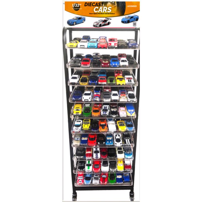MTI - 57 in. H X 18 in. W X 8 in. D Black Metal Vehicles Display Rack