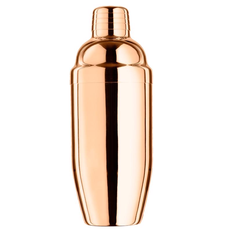 FINAL TOUCH - Final Touch 18 oz Copper Stainless Steel Cocktail Shaker with Strainer