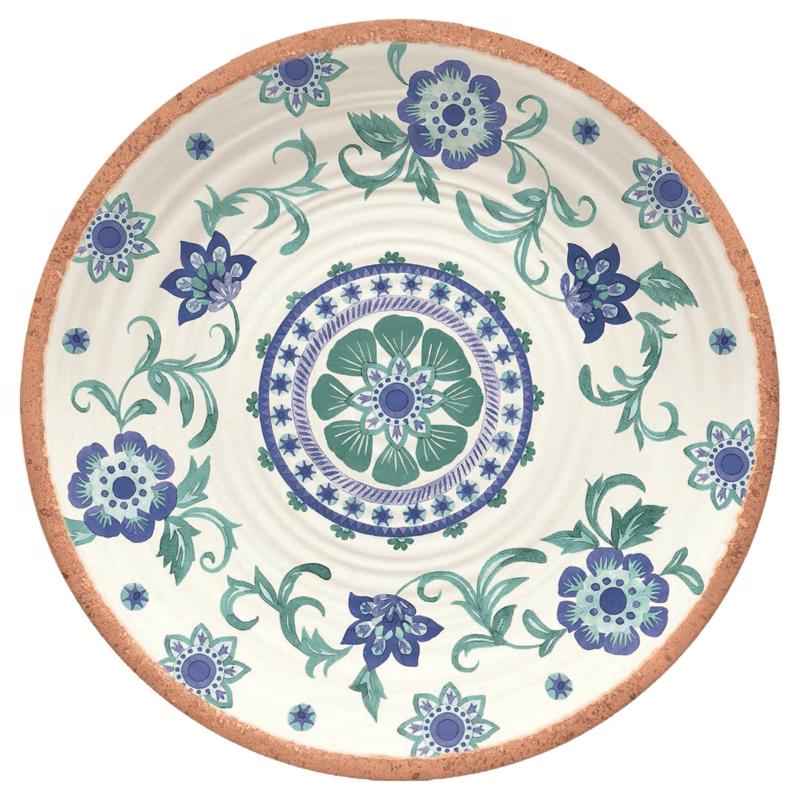 TARHONG - TarHong Rio Turquoise Multicolored Melamine Artisan Platter 14 in. D 1 each