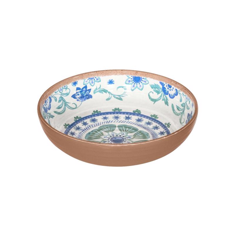 TARHONG - TarHong Rio Turquoise 43.4 oz Multicolored Melamine Artisan Low Bowl 1 each