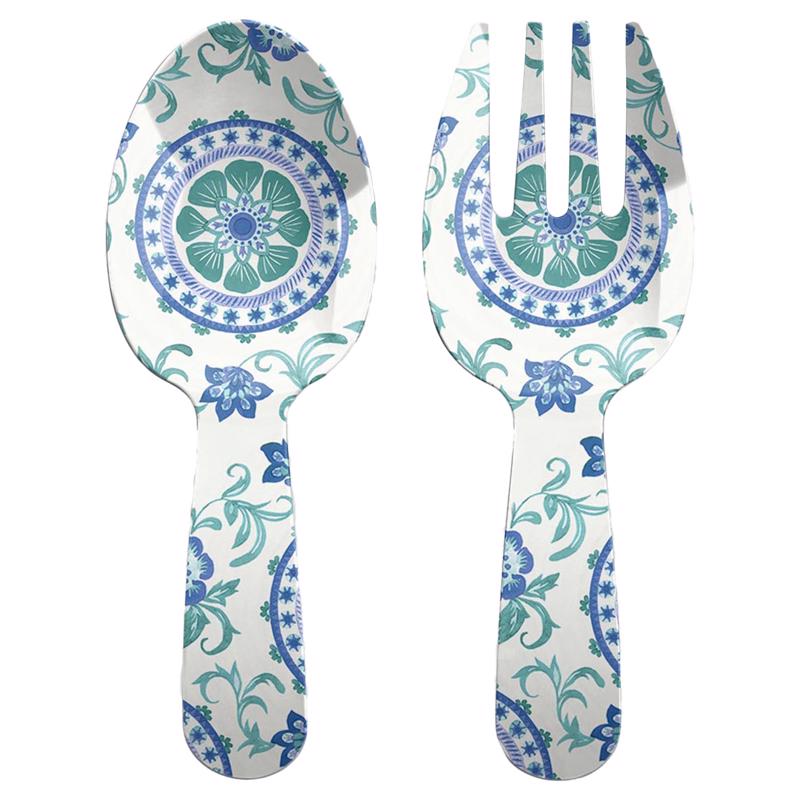 TARHONG - TarHong Multicolored Melamine Artisan Salad Server 2 pc