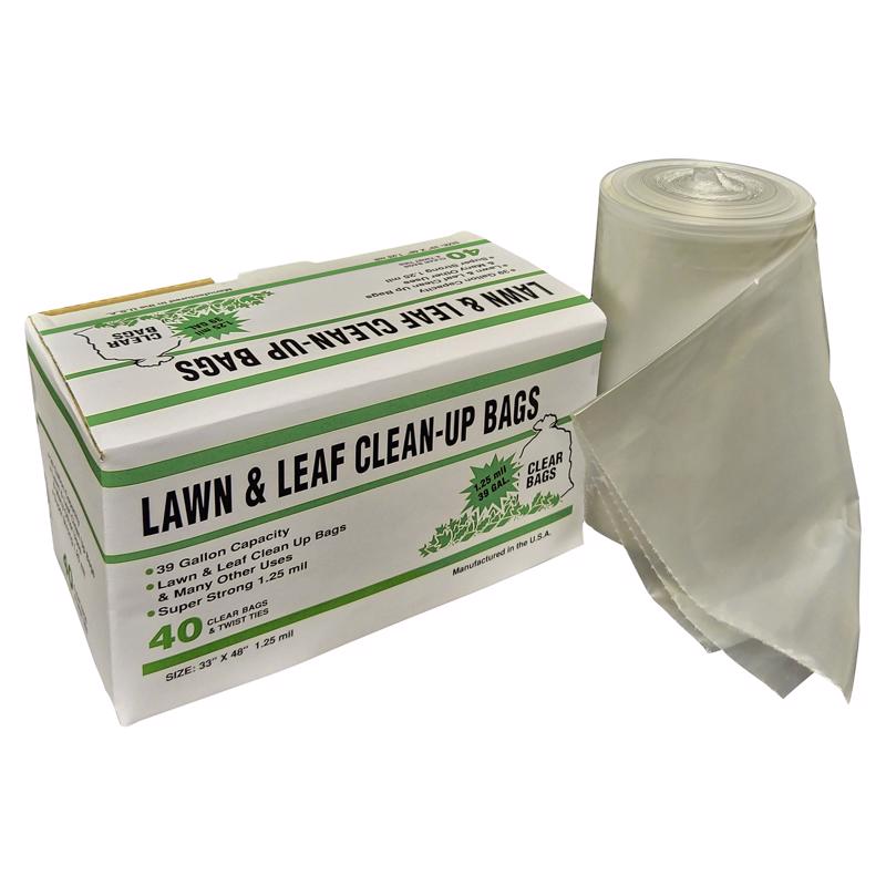 POLY-PAK - Poly-Pak Primrose 39 gal Lawn & Leaf Bags Twist Tie 40 pk
