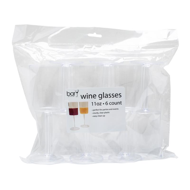 BLUEOCO - Blueoco BarY3 11 oz Clear Plastic Wine Glass Set