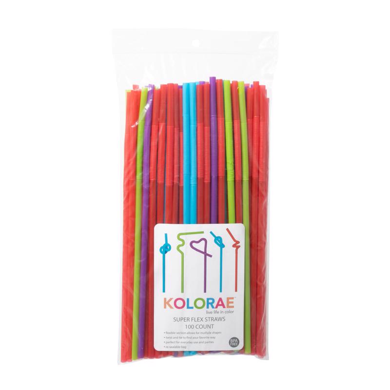 BLUEOCO - Blueoco Kolorae Assorted Polypropylene Flexible Drinking Straws