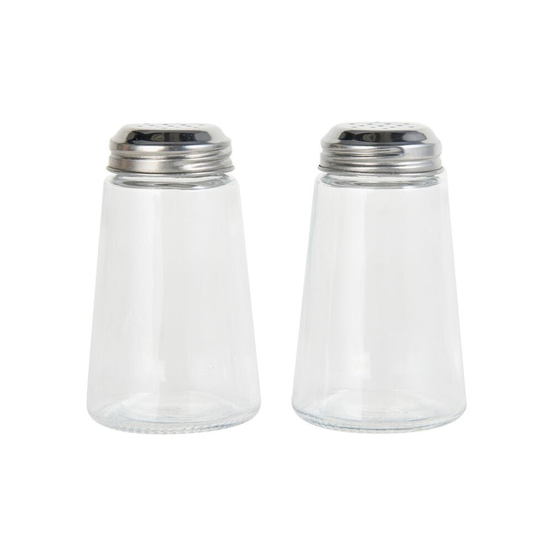 LIFETIME - Lifetime Gemco 3 oz Clear/Silver Glass Bevelled Salt and Pepper Set 2 pk