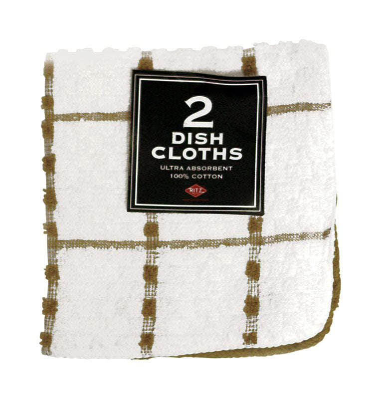 RITZ - Ritz Biscotti Cotton Check/Solid Dish Cloth 2 pk - Case of 3
