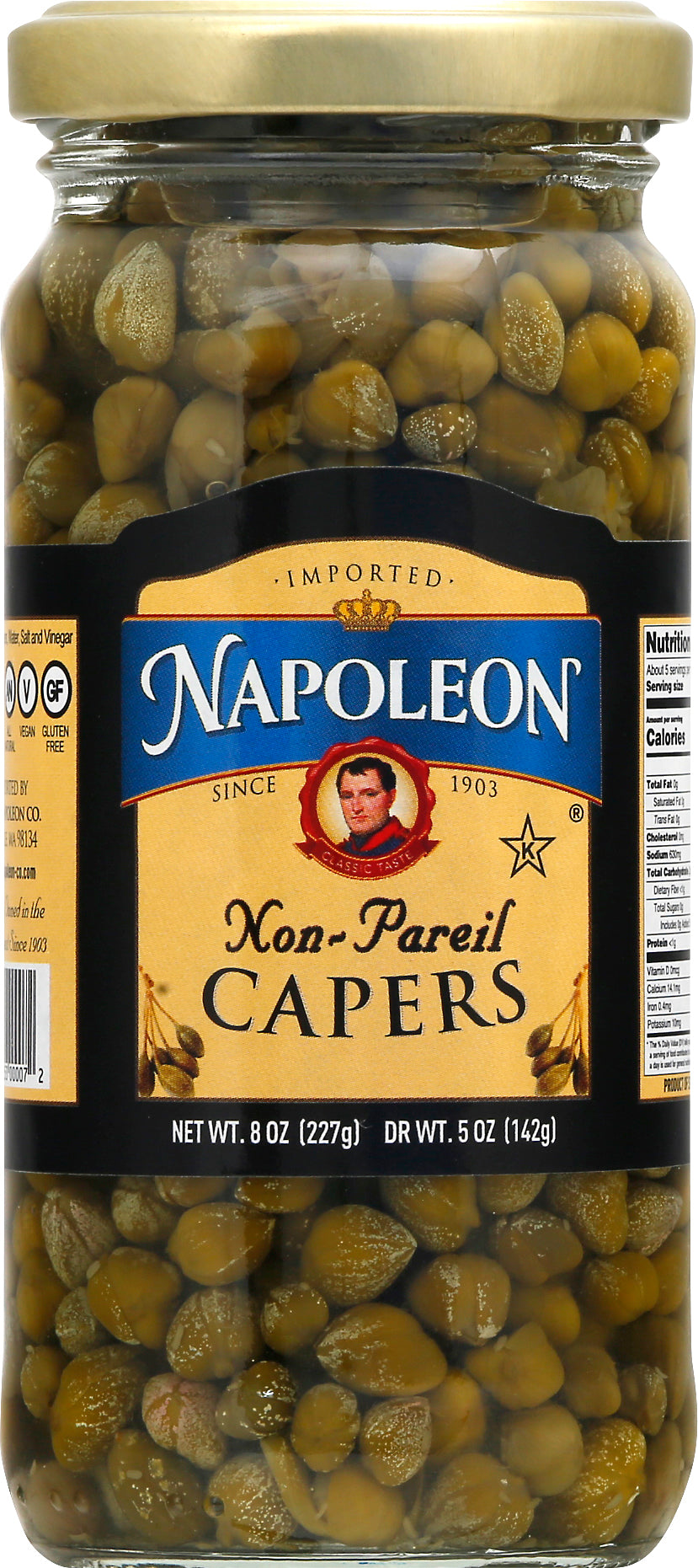 Napoleon Non-Pareil Capers 8 oz - Case of 6