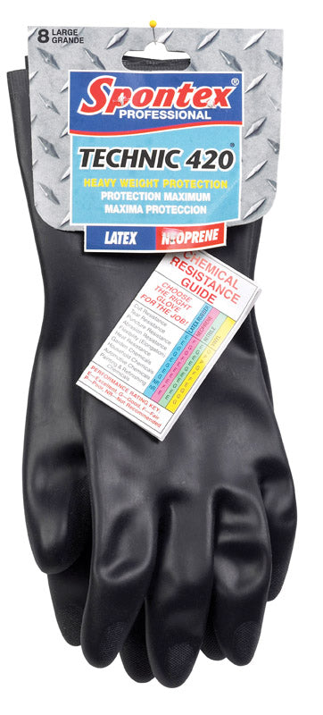 SPONTEX - Spontex Technic 420 Latex/Neoprene Gloves L Black 1 pk